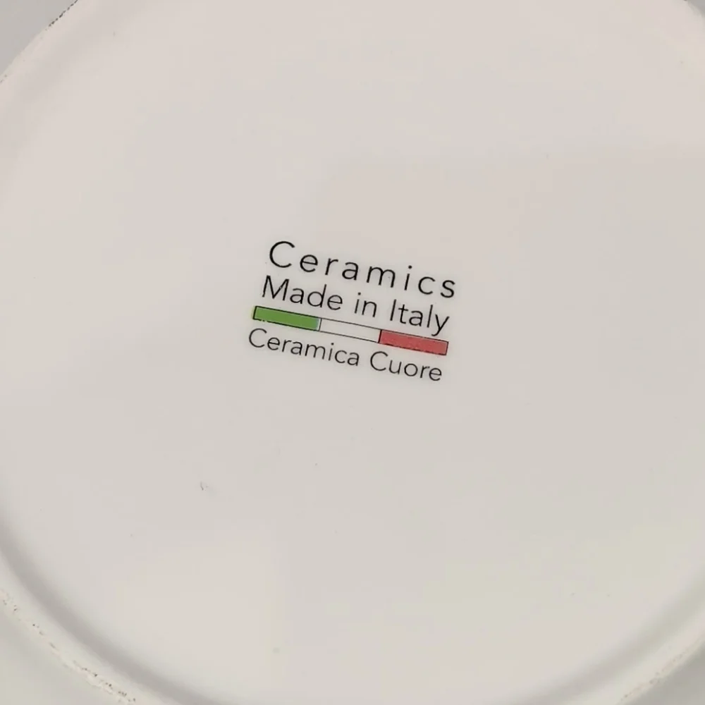 Ceramica Cuore large white pasta‎ bowl with hand painted pears